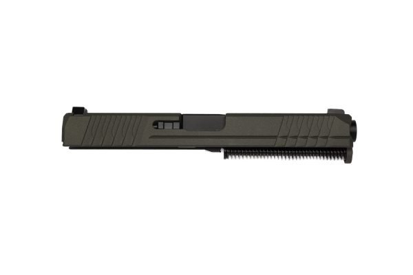 P80-PS9-SA-ODG_01-scaled-1-600x400 P80 Full Size Slide Assembly – PF940v2/PFS9 – OD Green - Image 1